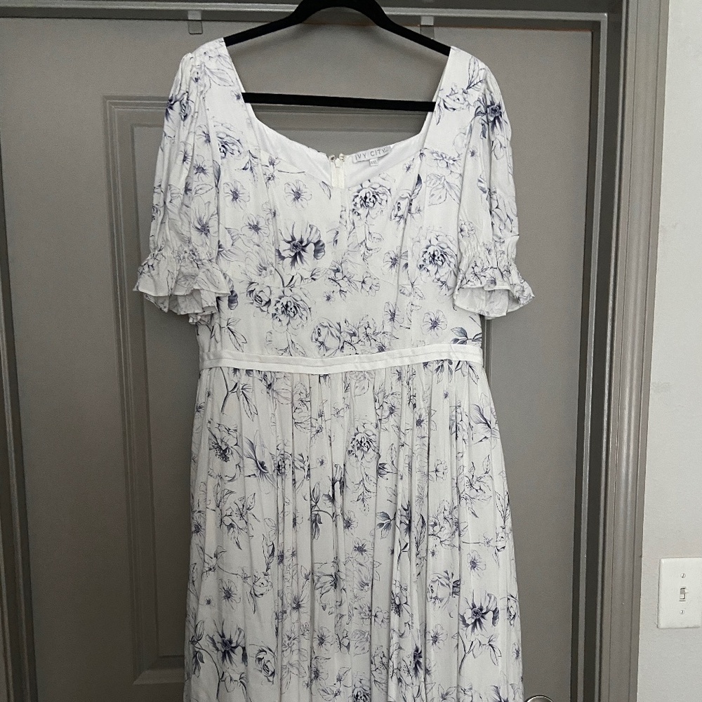 Ivy city blue floral ballerina dress